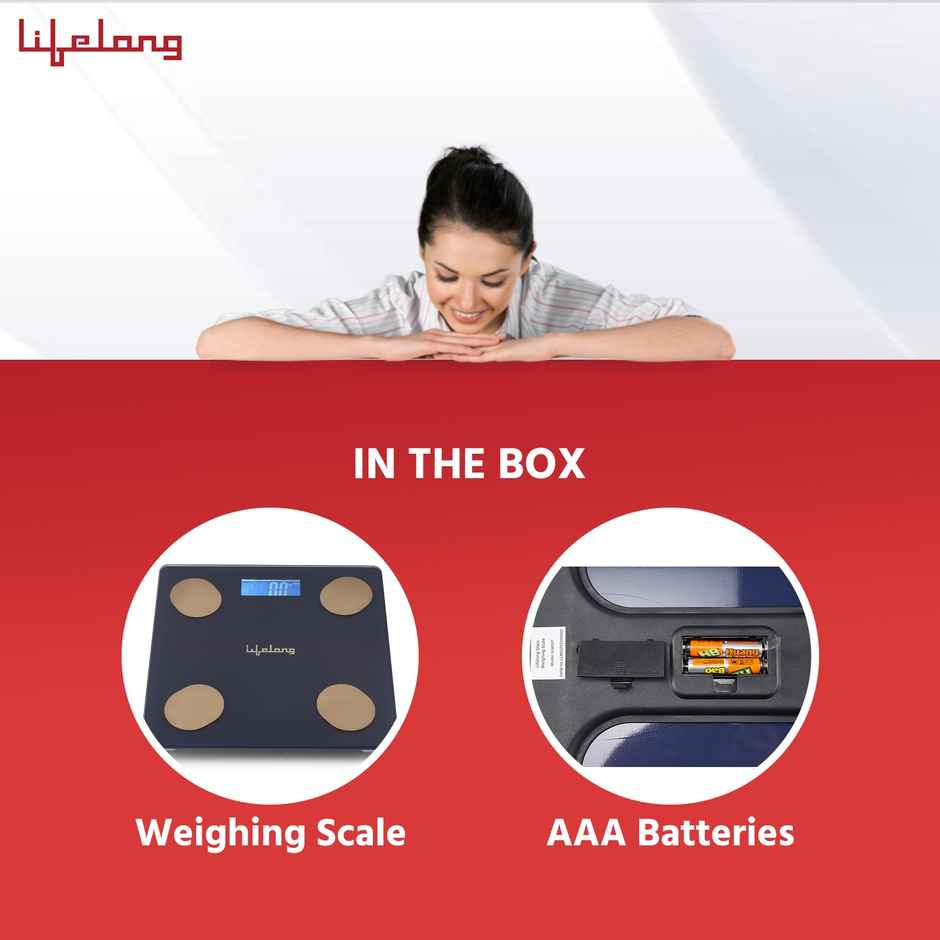 Lifelong Llws36 Smart Bmi Weighing Scale With 13 Body Parameters With Bluetooth Weighing Scale-Blue