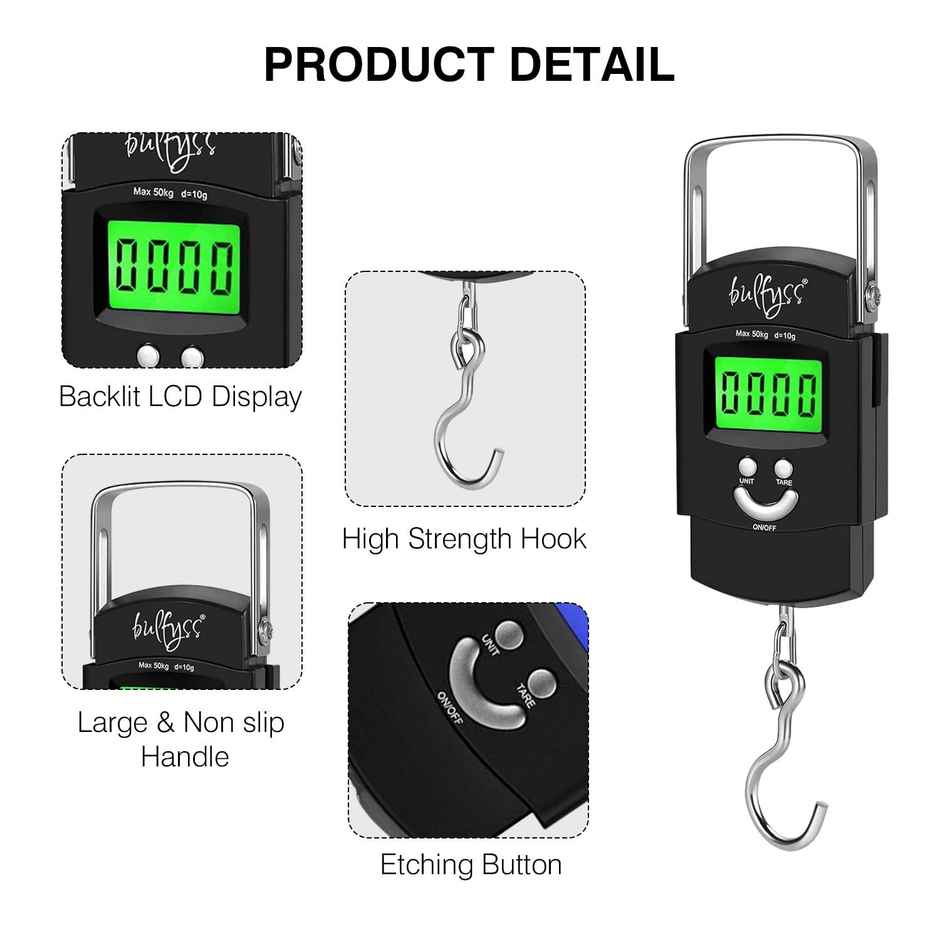 Urbanfix Bulfyss Electronic 50Kgs Digital Luggage Weighing Scale - Weight Machine For Luggage