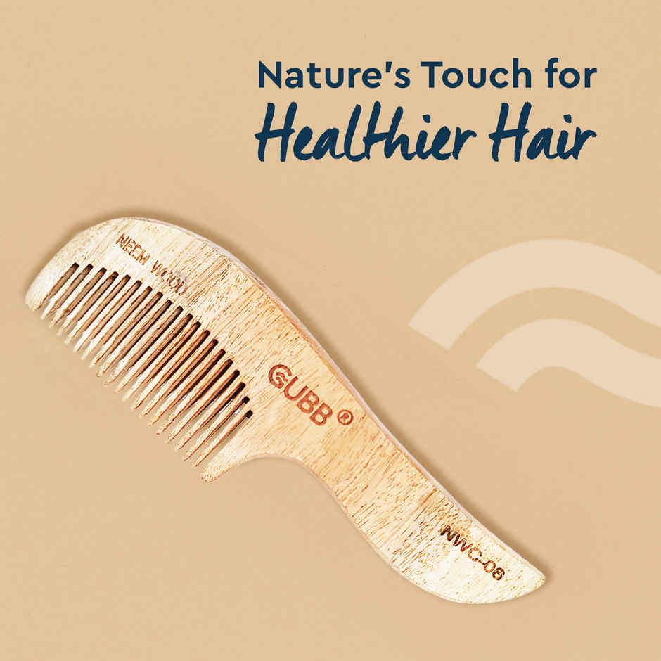 GUBB Small Handle Neem Wood Comb