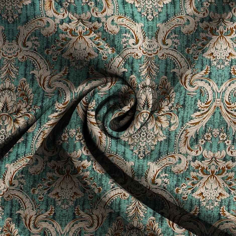 Dream Living King Size Bedsheet Micropeach Ethnic | 135 Gsm With 2 Pillow Covers | Green, 108x106in