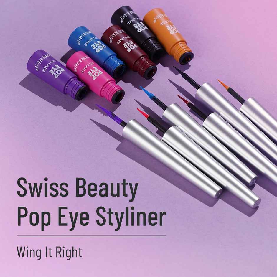 Swiss Beauty Waterproof Pop Eyeliner With Smudge Proof and Quick Drying Formula - 04 Bluebird