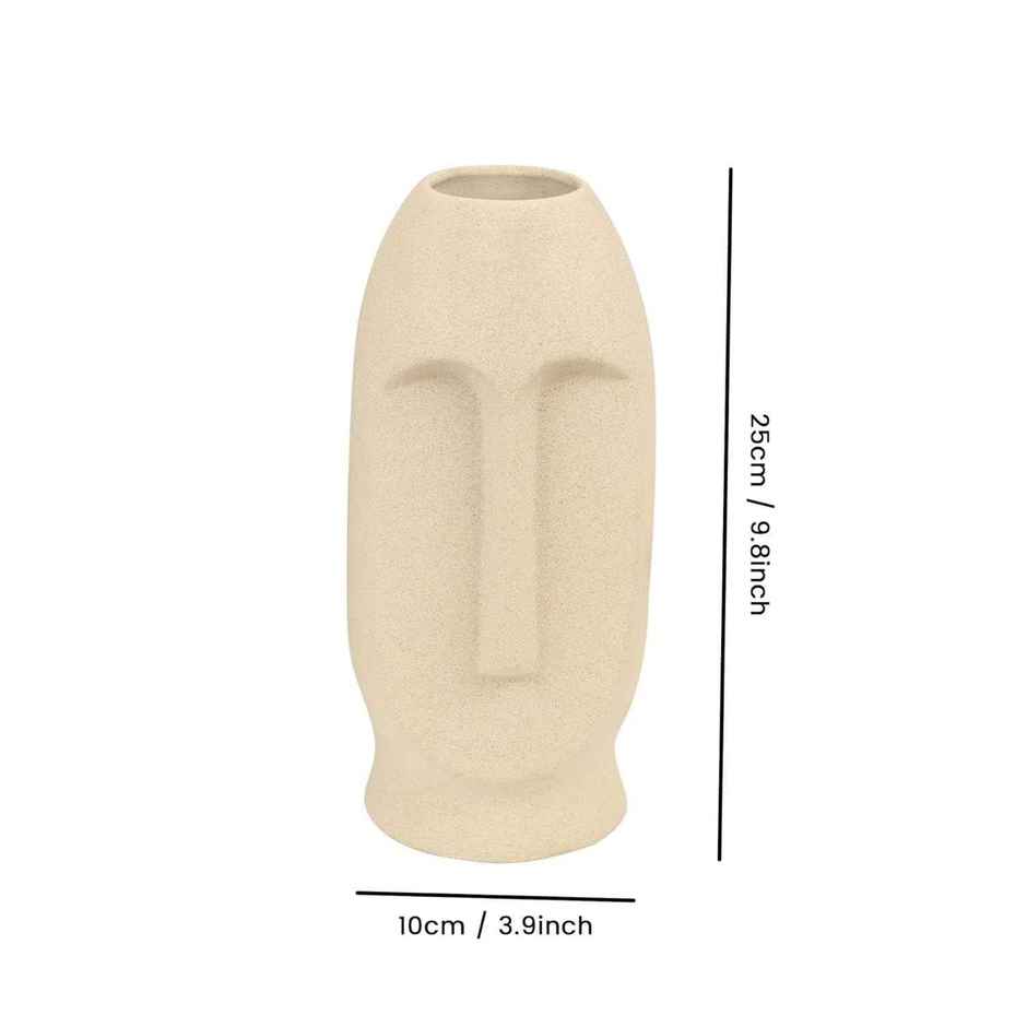 Tied Ribbons Ceramic Face Shape Vase Without Flowers