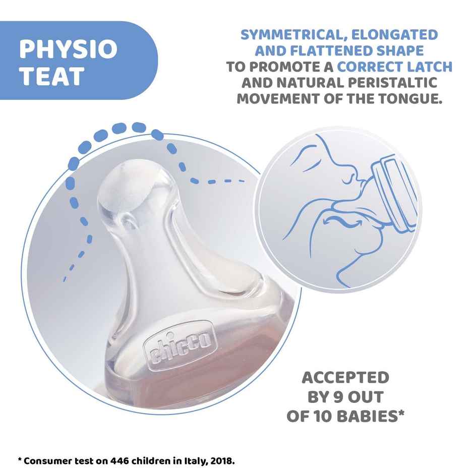 Chicco Feeding Bottle Wb Sil Physio Blue