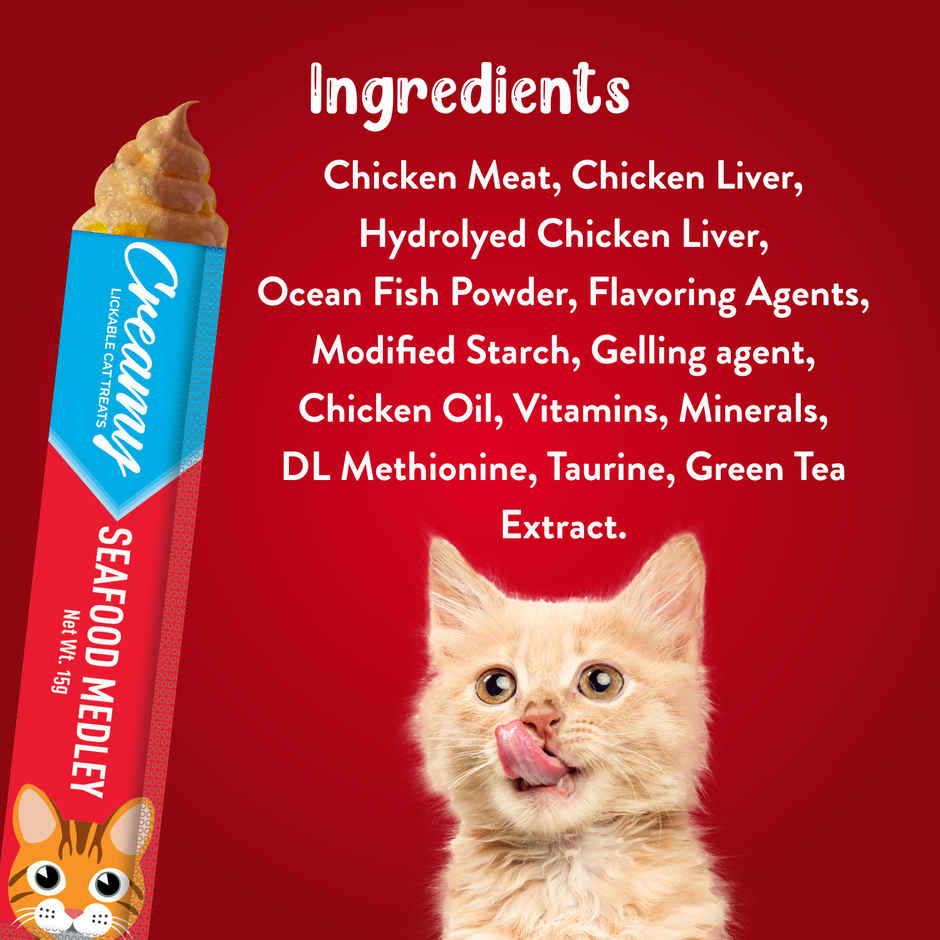 Drools Creamy Lickable Cat Treat - Seafood Medley