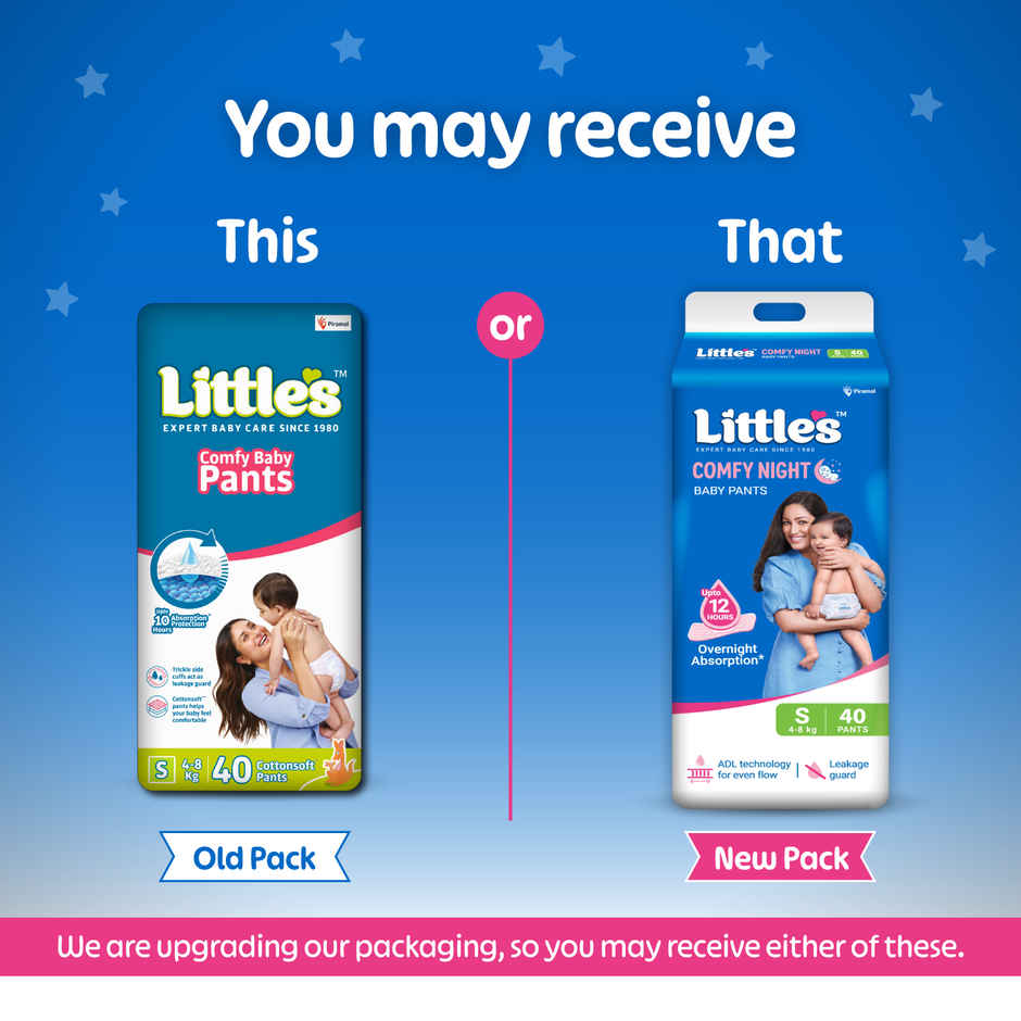 Littles Baby Diapers Small Pant Style Diaper | S | 40 pcs