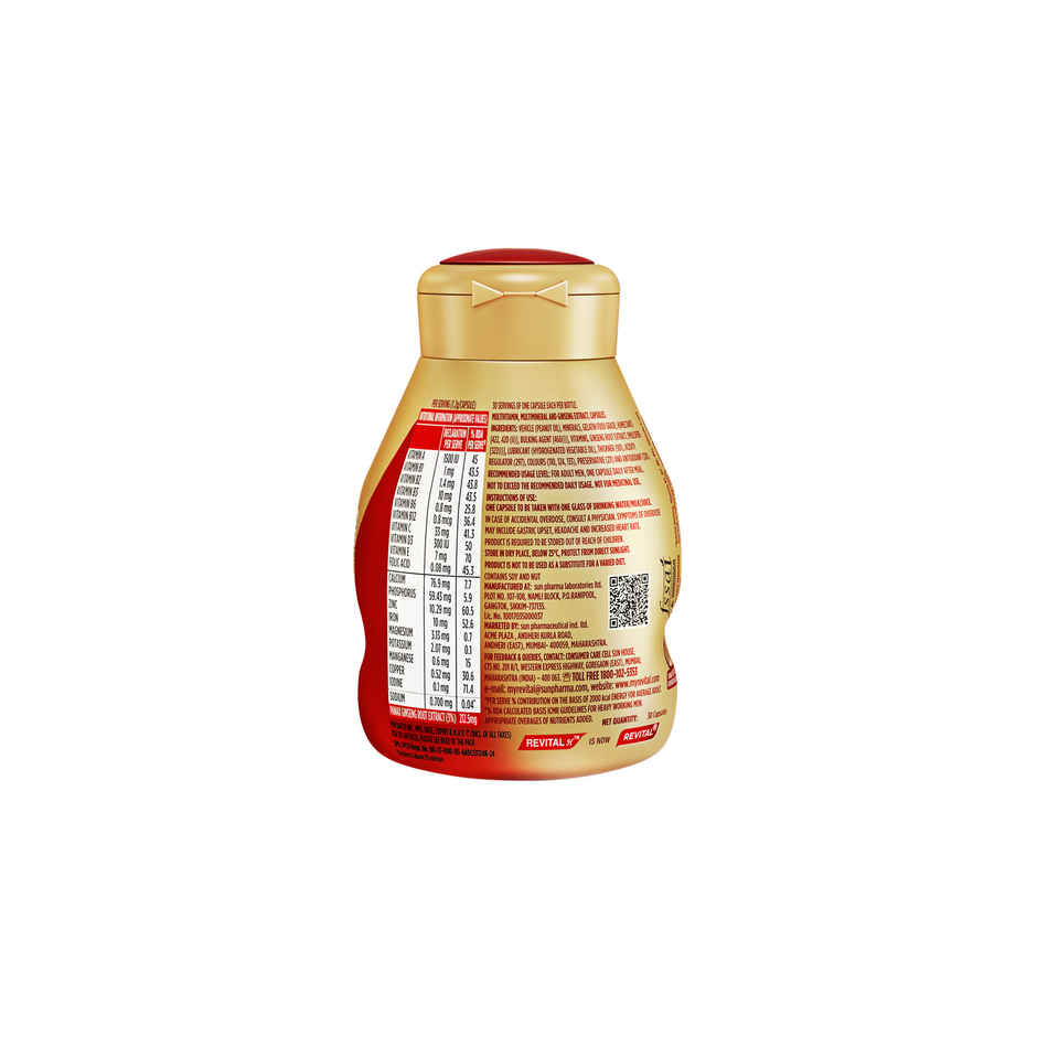 Revital Men Multivitamin with Calcium & Ginseng for Immunity, Strong Bones & Energy (30 Capsules)