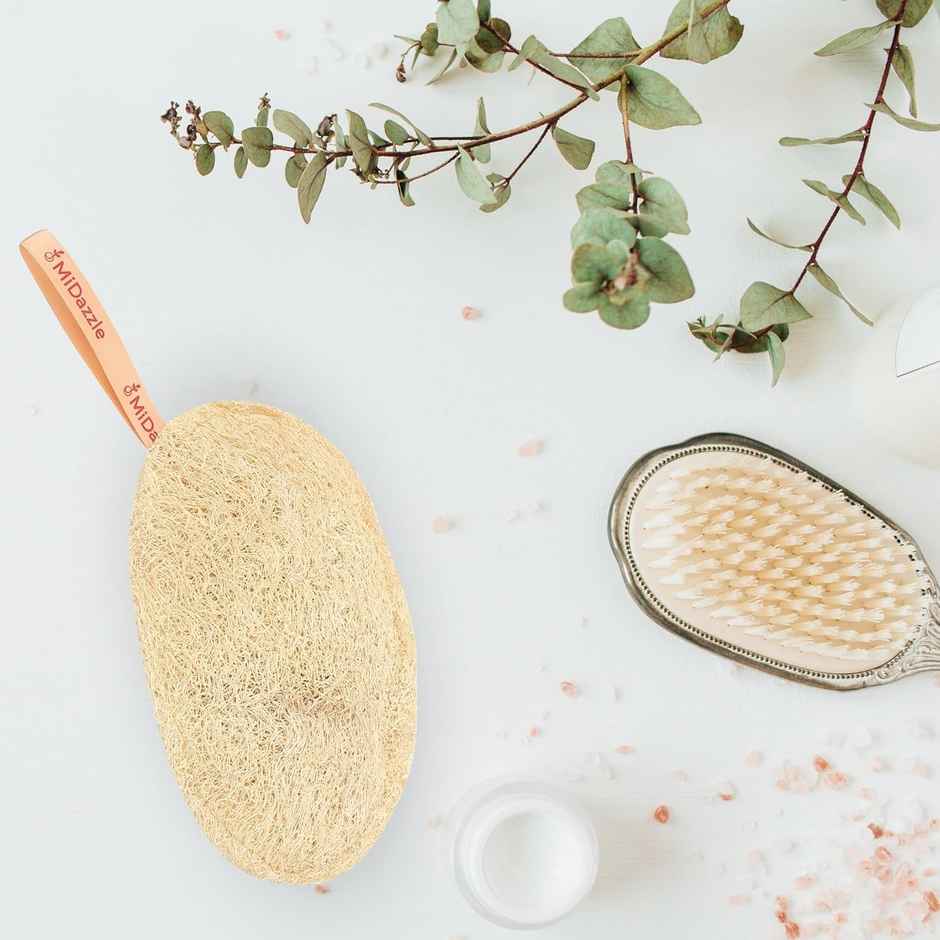 Midazzle 100% Natural Body Scrubber Organic Loofah for Bathing | Oval | MIOL6102