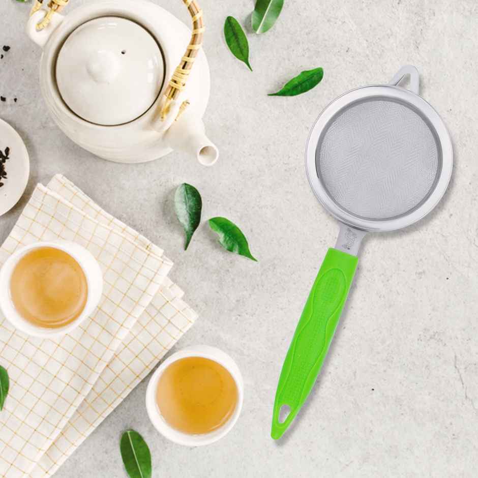 Anjali Multipurpose Strainer with Sturdy Handle (Color May Vary)