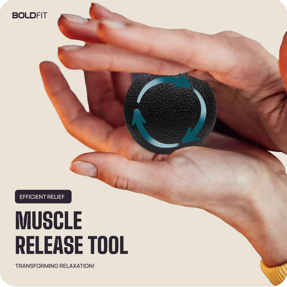 Boldfit Lacrosse Massage Ball For Physiotherapy High Density Massage Roller For Pain Relief Black