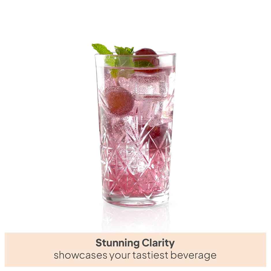 Cello Classix Tumbler Glass Set | Glass Tumblers for Water, Juice & Mocktails | Clear - 275 ml