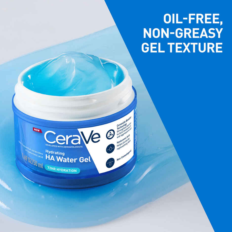 CeraVe HA Water Gel Oil-free Face Moisturizer with Hylauronic Acid & Ceramides for Plumpy Hydration
