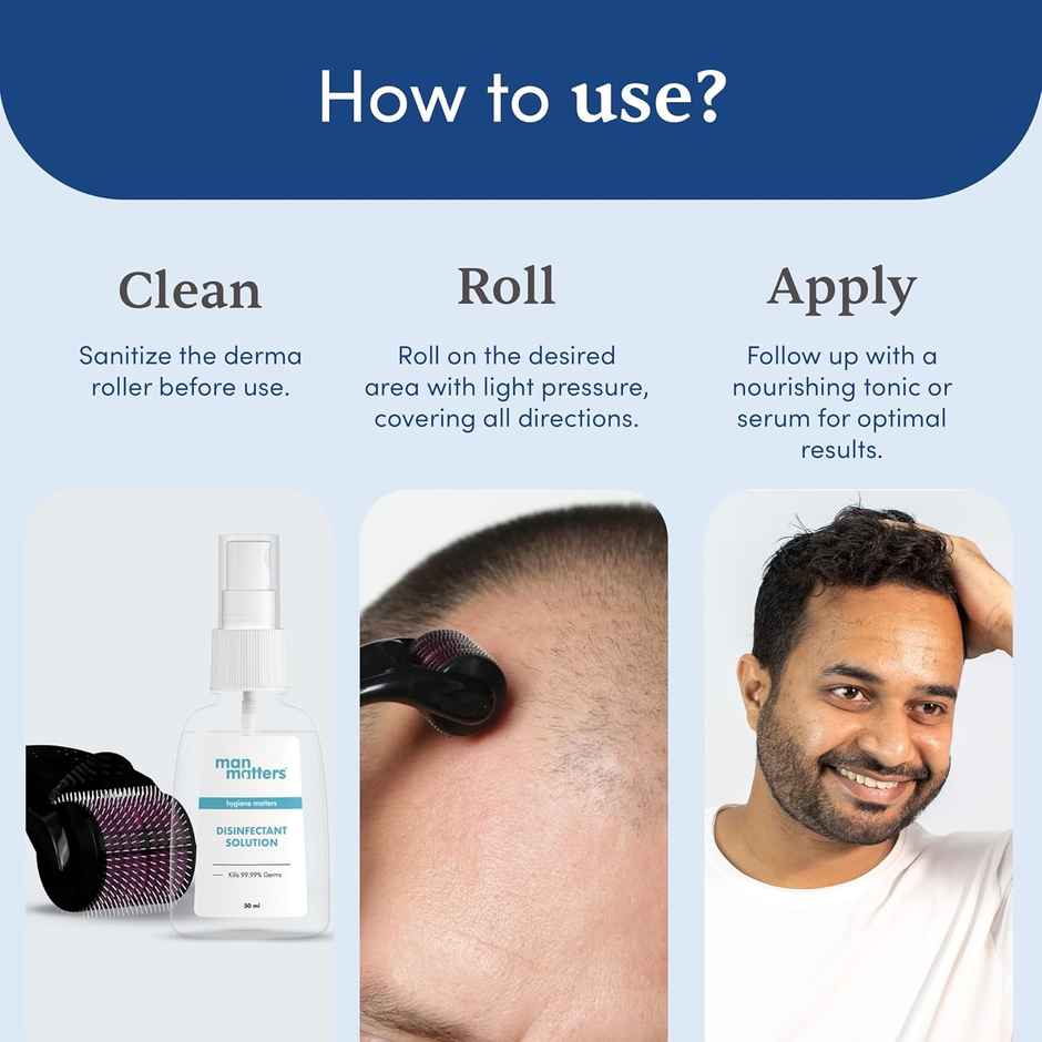 Man Matters 0.5mm Derma Roller + Free Disinfectant