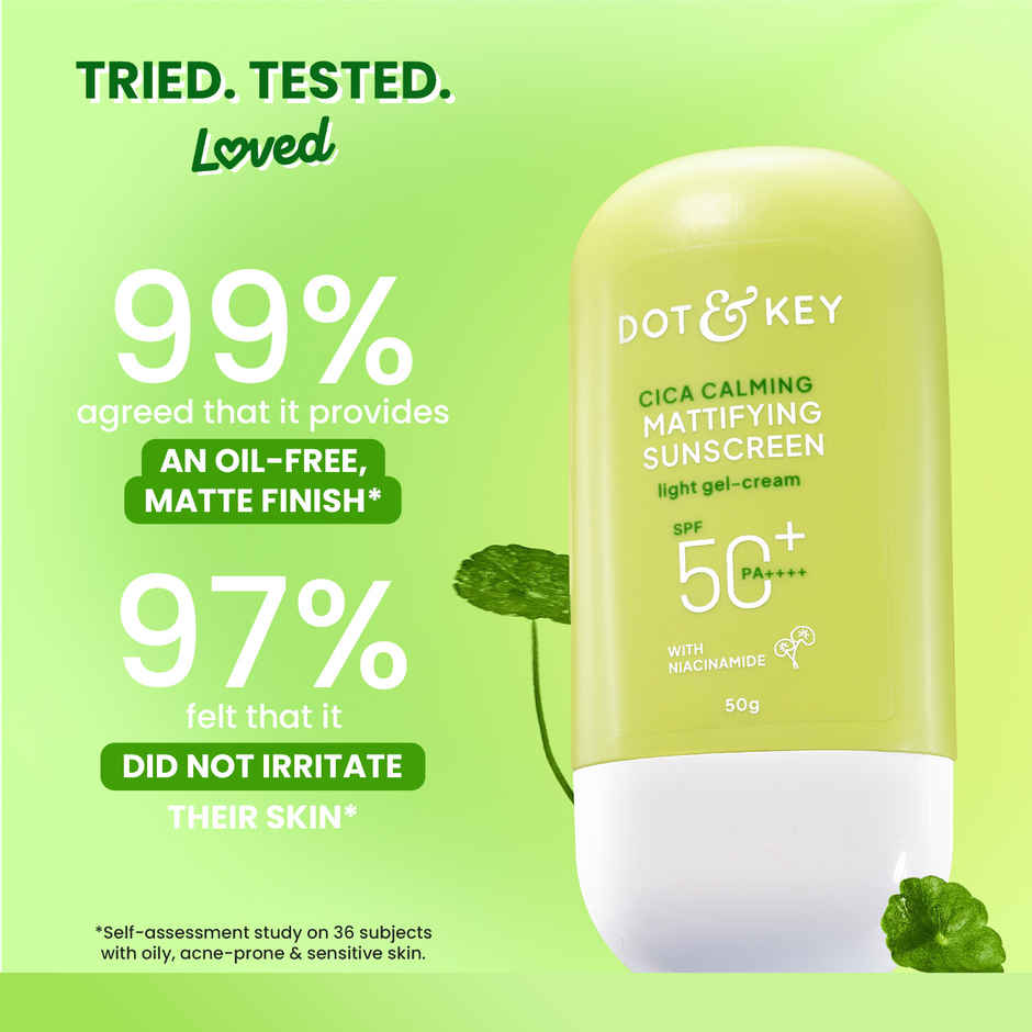 Dot & Key Cica Niacinamide Face Sunscreen SPF 50 PA+++ Uv Protection For Oily And Acne Prone Ski Combo