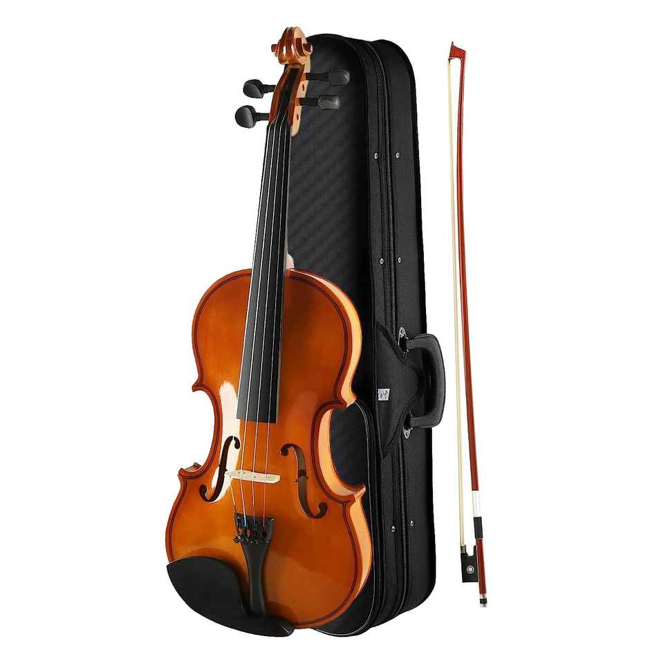 Kadence Vivaldi Violin V001C - 4/4 Violin with Bow | Rosin & Hard Case | Glossy Brown