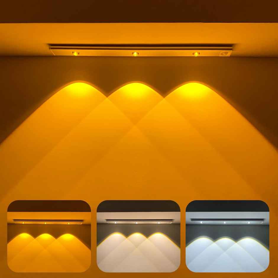 Desidiya Under The Cabinet Lights 40 Cm|Usb Rechargeable, Magnetic, Wireless- Aluminium, Led, White