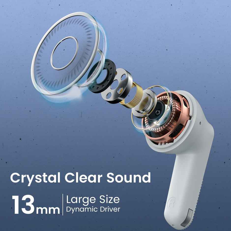 Portronics Harmonics Twins S18 in Ear TWS Earbuds with 30H Playtime, in Built HD Mic, Game/Music Mode, 13mm Dynamic Driver, Low Latency, Touch Control, Type C Fast Charging, Light Weight(White)