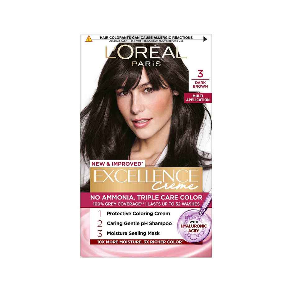 L'Oreal Paris Excellence Creme Hair Color, 3 Dark Brown