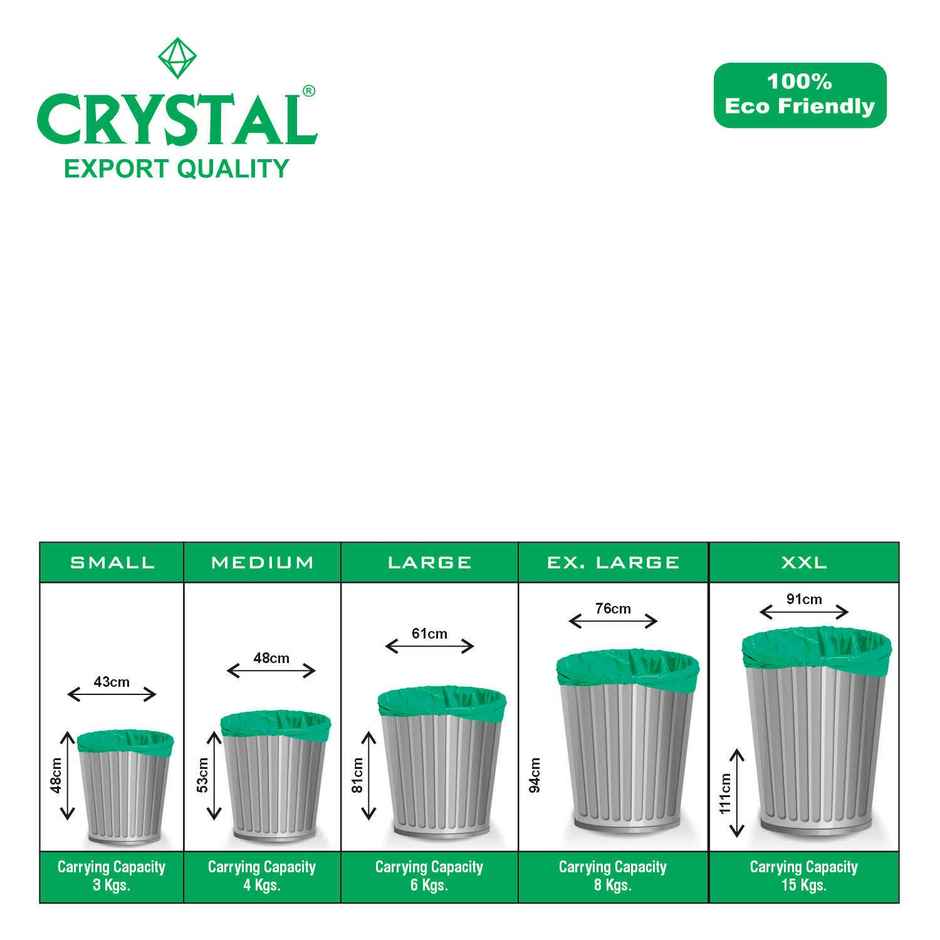 Crystal Medium Green Garbage Bag Roll 19X21
