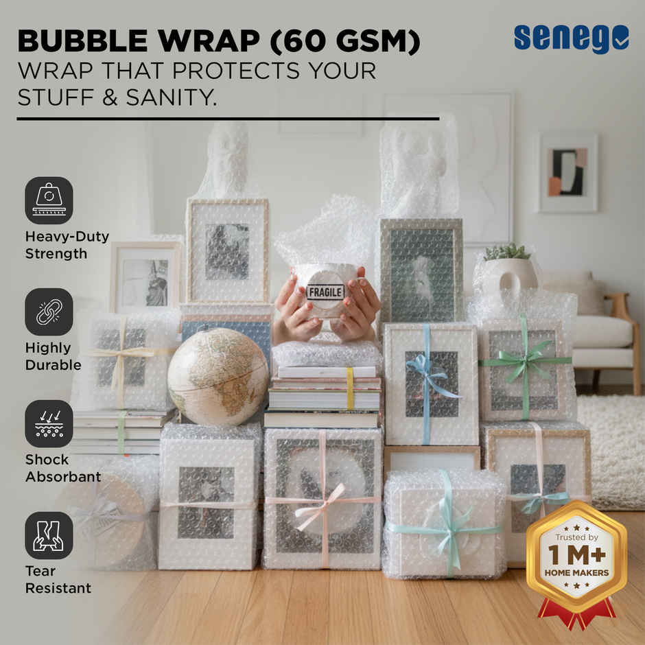 Senego Bubble Wrap Roll | 1 x 1m | 50 GSM
