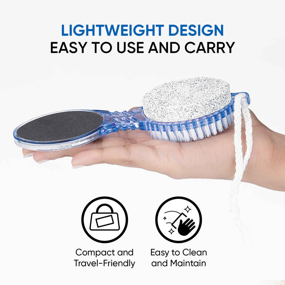 VEGA 4 in 1 Foot Pedicure Brush, Pumice Stone, Scrubber & File for Soft Care (PD-02)