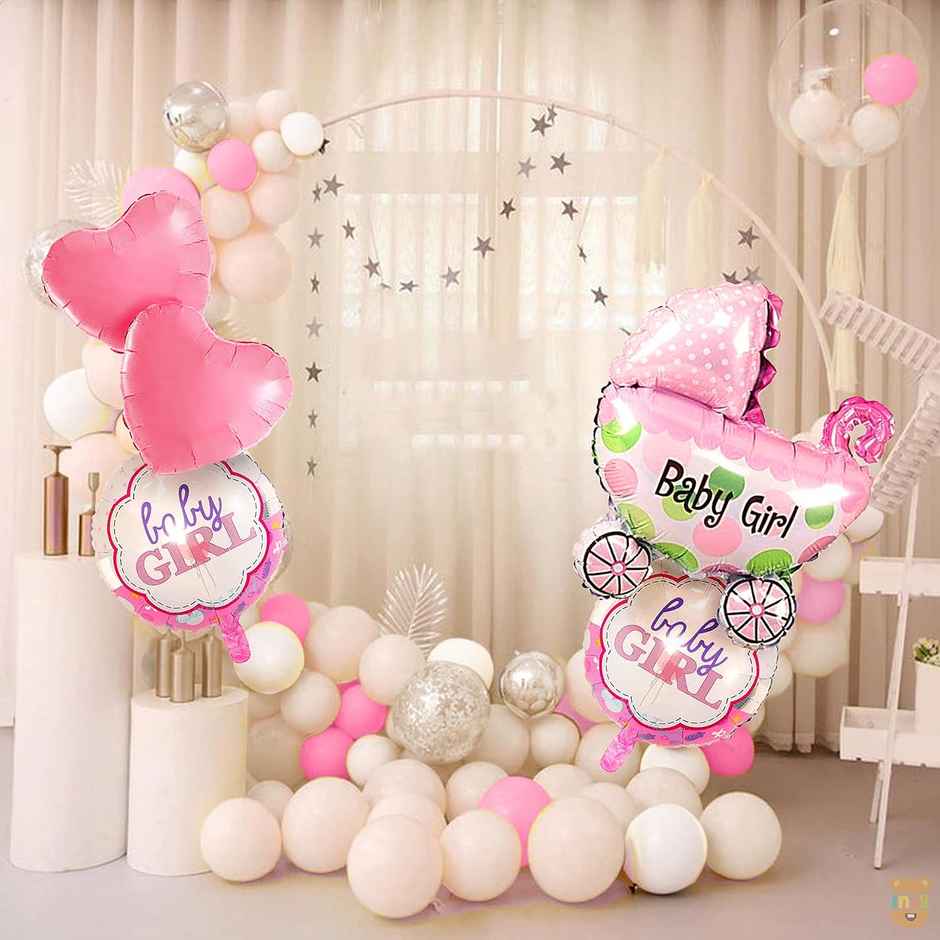Just Party New Born Baby Girl Balloon Decoration Kit