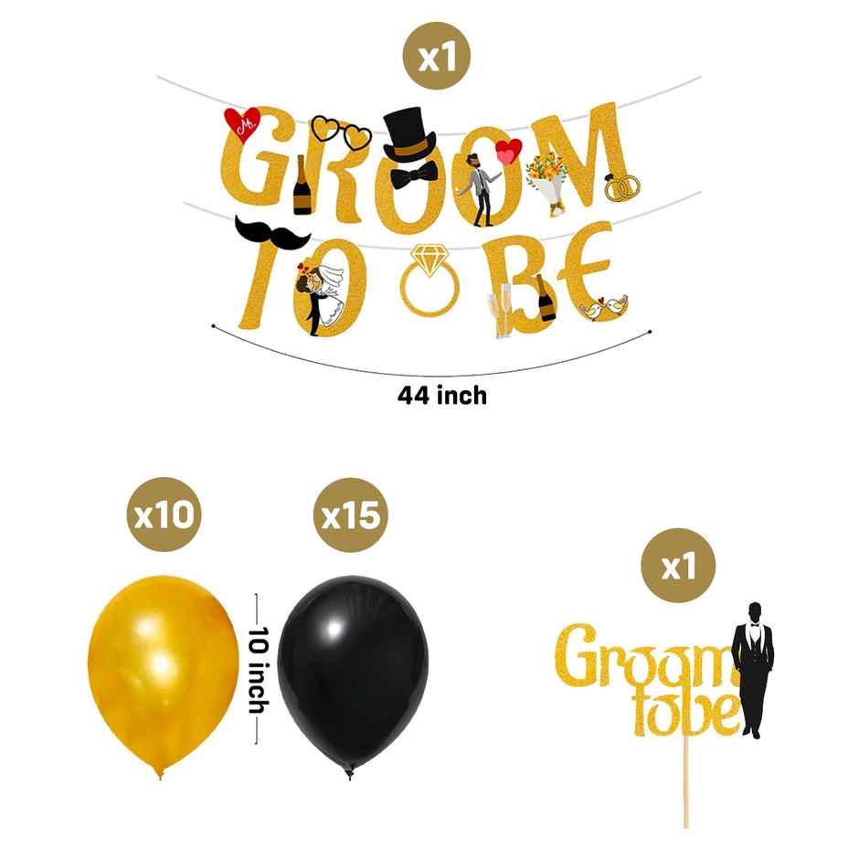 Groom To Be Decoration Set | Pack Of 27 | Party Propz