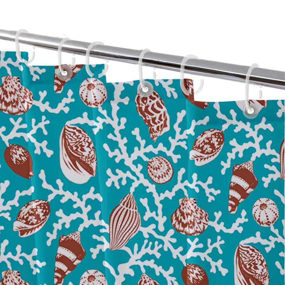 Lushomes Shower Curtain - Blue | Printed Dessert | Non-PVC | Water-Repellent | 72 x 80 inch