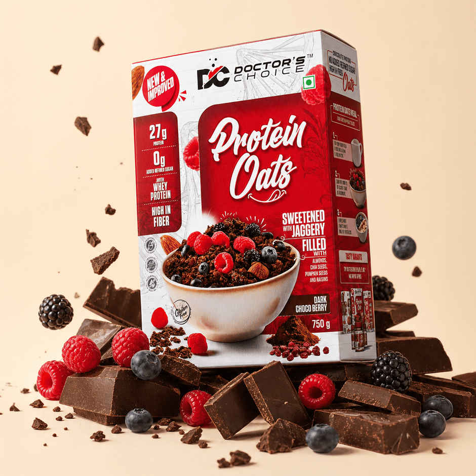 DOCTOR'S Choice Protein Oats, 27g Pure Protein, Jaggery Sweetened, No Additives & Refined Sugar Box