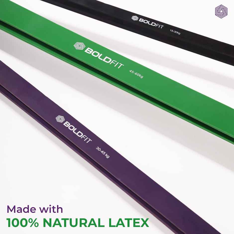 Boldfit Natural Rubber Heavy Resistance Band for Workout | Purple |30-45 kg