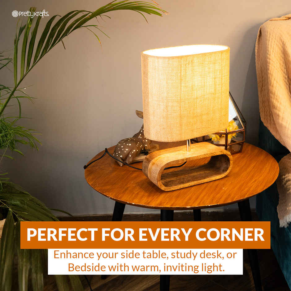 PrettyKrafts Oval Decorative Table Lamp