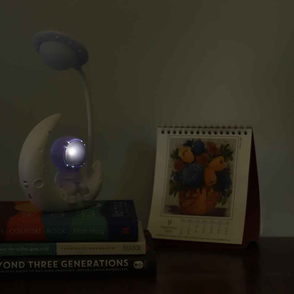 Lexton LED Study TableLamp Astronaut MoonShaped for Kids 180 Degree White Pack-1