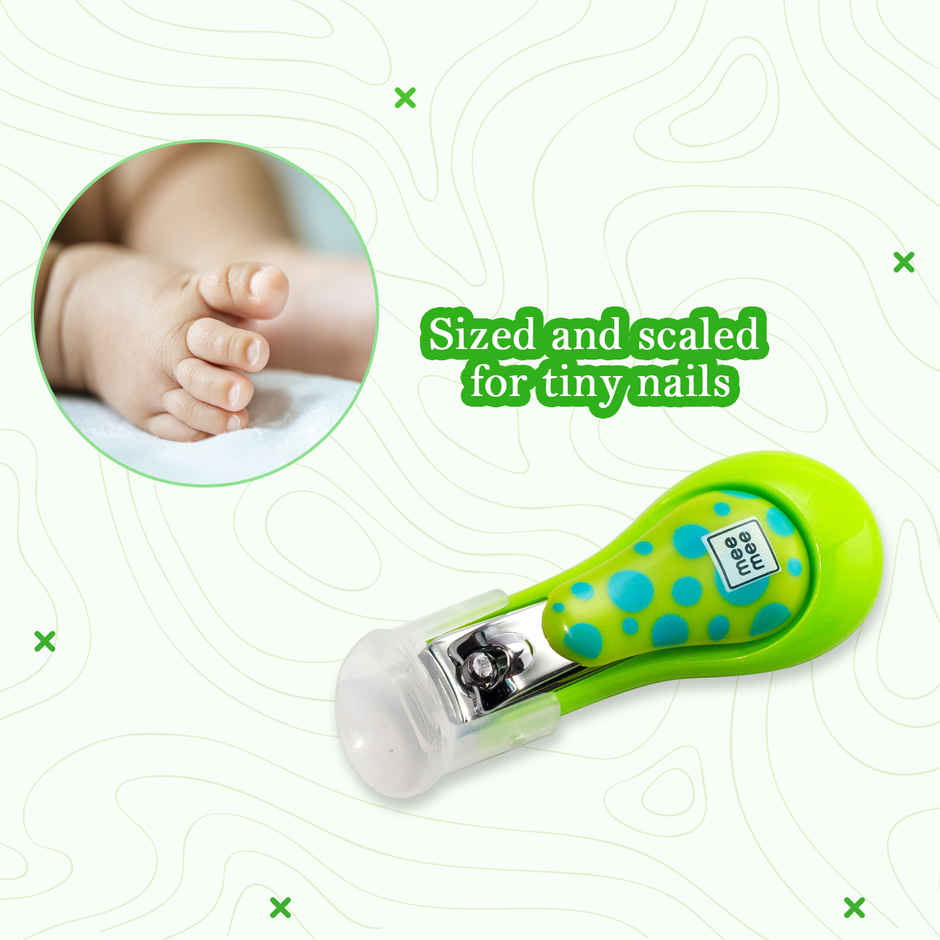 Mee Mee Protective Baby Nail Clipper/Cutter with Skin Guard (Green)