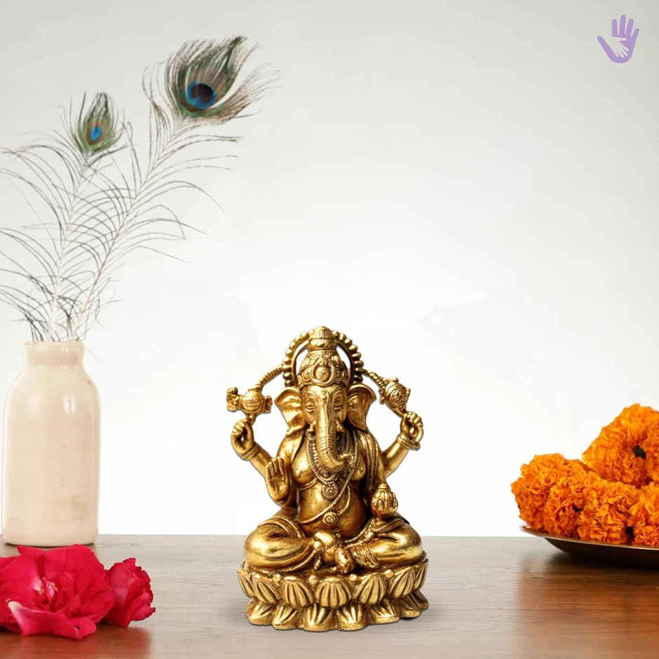 Brass Lakshmi Ganesh Idol for Pooja | Chandar