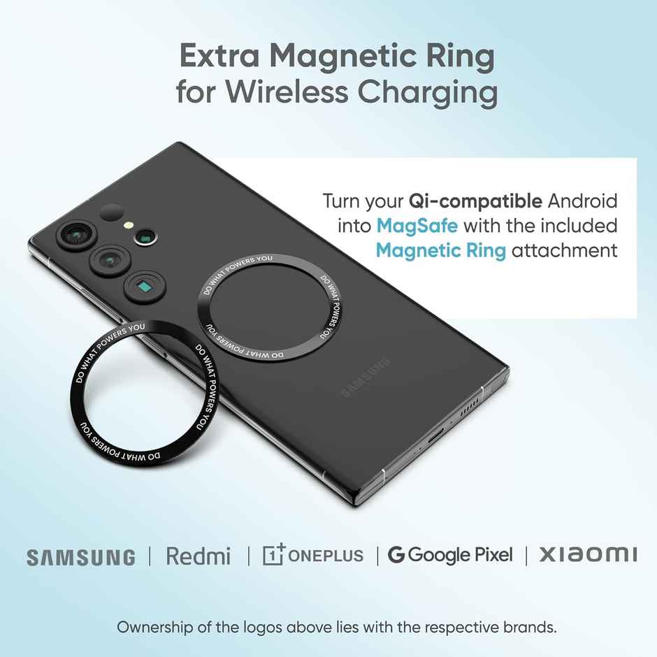 Ambrane MagSafe Wireless 10000mAh Fast Charging Power Bank, Strong Magnet, 22.5W Output for iPhone 12 & Above, Android & Other Qi Enabled Devices, Premium Rubberized Coating (Aerosync Snap, Yellow)