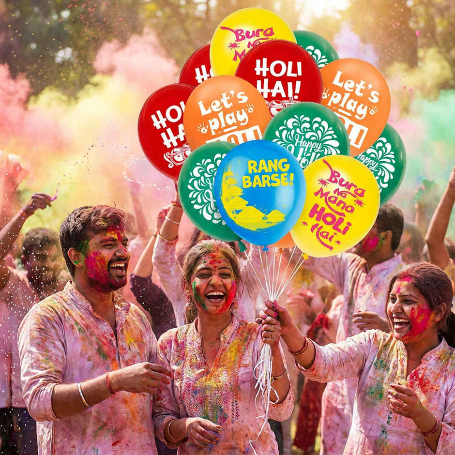 Printed Holi Balloons Colorful Printed Balloons for Decoration | Party Propz