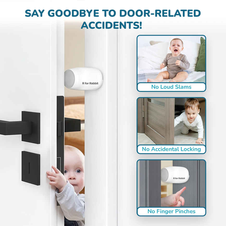 R for Rabbit Protector Plus Door Stopper Safety White SYPPDSW2 Feeding Nursing and Nursery