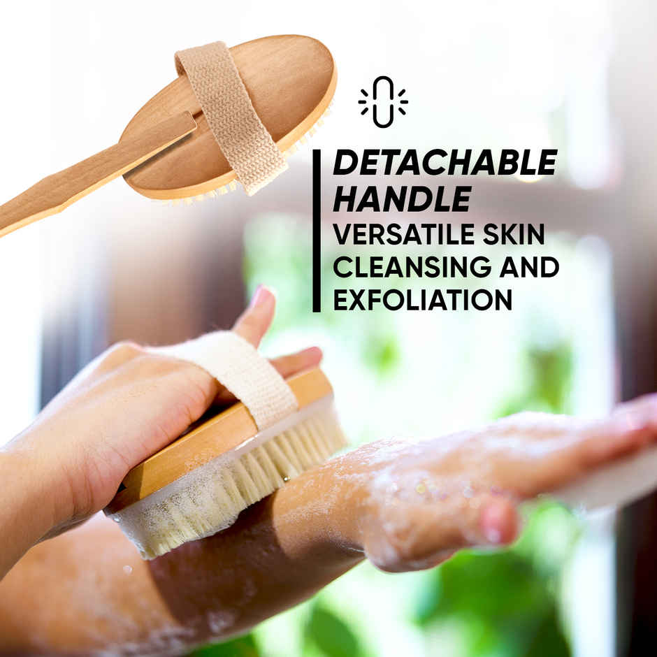 Vega Soft Bristle Bath Brush With Long Handle | Wood | Wooden