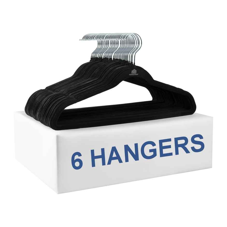 Velvet Plastic Cloth Hanger | Black