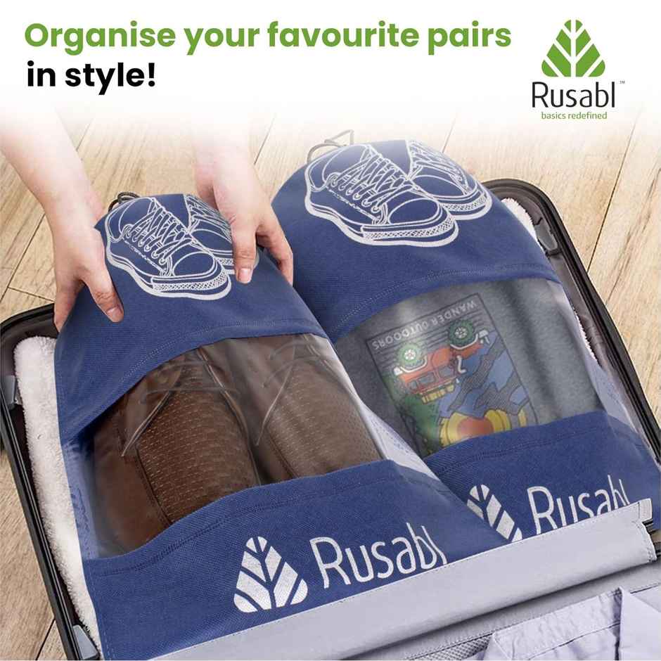 Rusabl Non-woven Shoe Bag - Blue