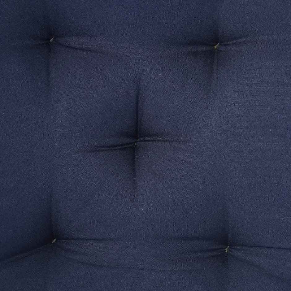 Kuber Industries Microfiber Square Chair Pad | Seat Cushion for Car | Office 18x18 Inch (Navy Blue)