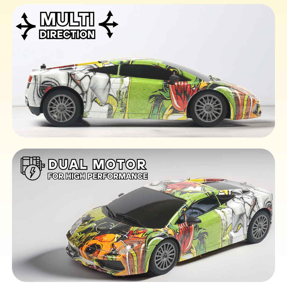 Race N Roll 1:24 Rechargeable Hi Speed Mini Remote Control Car - Lam Graffiti