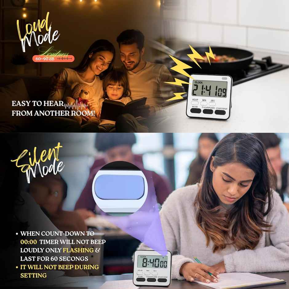 Perpetual Digital Alarm Clock with Magnet and Timer