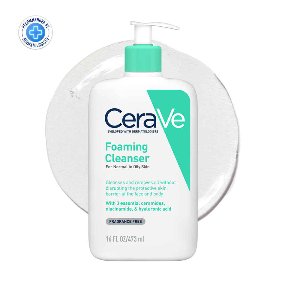 CeraVe Foaming Cleanser Face Wash For Oily Skin With Ceramides, Dermatologist Recommended