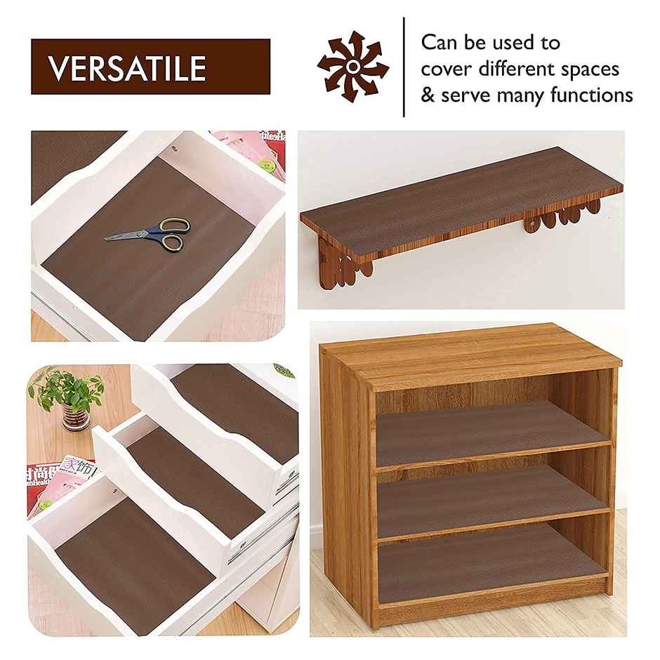 Daluci Multipurpose Eva Anti-Slip BathrooM | Kitchen and Drawer Mat Liner | 45 Cm x 1.5 M | Brown