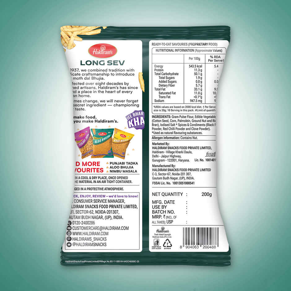 Haldiram's Long Sev | Crunchy Namkeen
