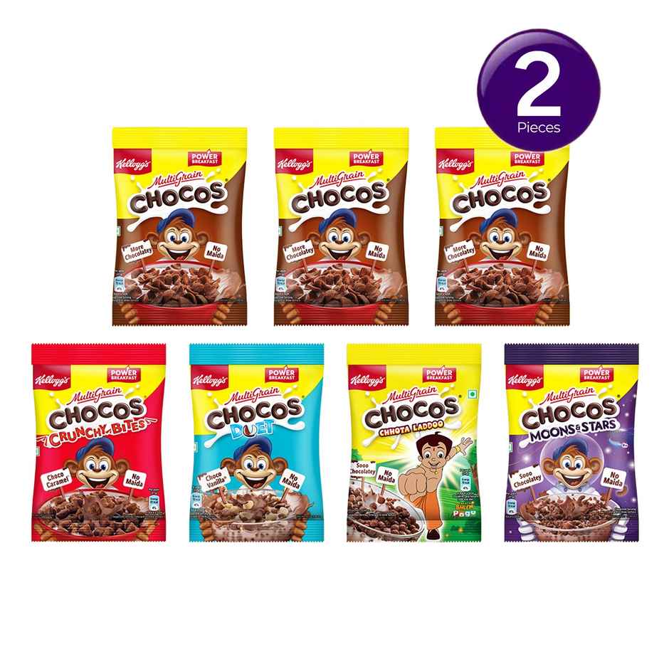Kellogg's Chocos Variety Pack of 7 | Multigrain Breakfast Cereal Combo