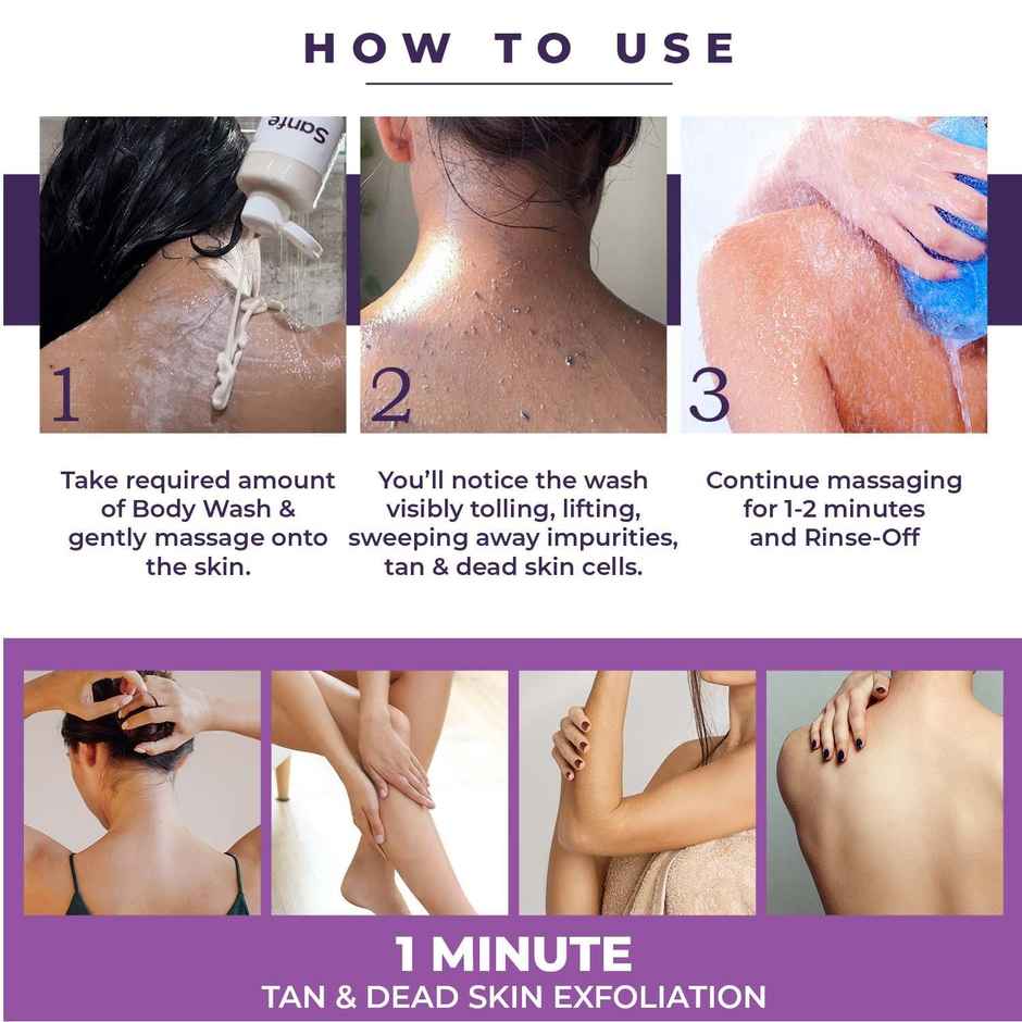 Sanfe Instant Tan & Dead Skin Removal Exfoliating Body Wash | Visibly Removes Tan