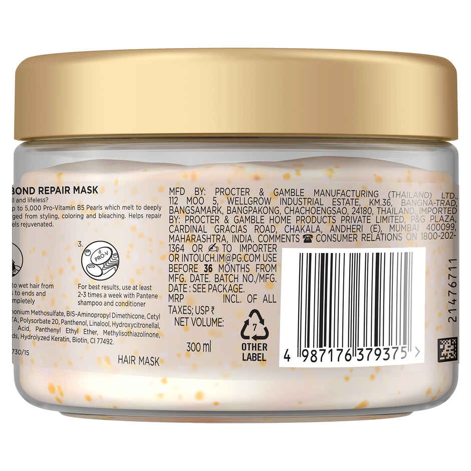 Pantene Bond Repair Mask, with 10000 ProV Pearls | Visible Repair in One Use