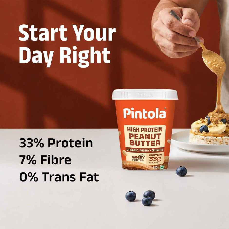 Pintola High Protein Organic Jaggery Peanut Butter Crunchy