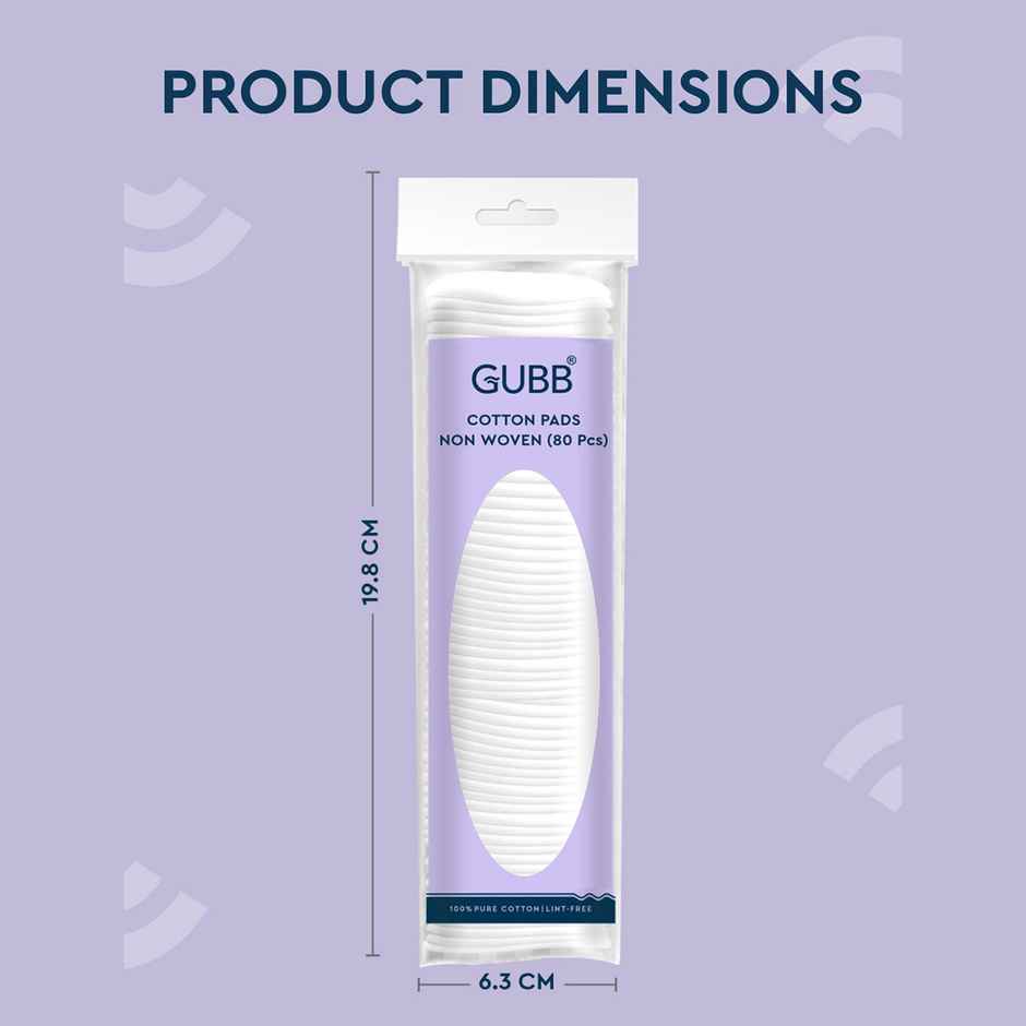 GUBB Cotton Pads | Non Woven - Pack Of 80